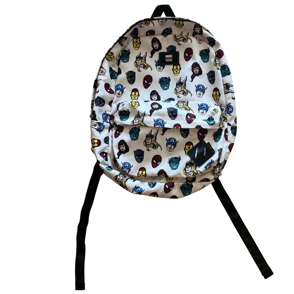 Vans x Marvel Avengers Backpack White All Over Superhero Print Old Skool Bag - Picture 1 of 6